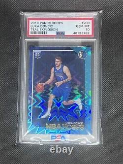 2018-19 Panini NBA Hoops Luka Doncic Teal Explosion Rookie SP PSA 10 Low Pop