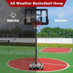 4.25-10 Feet Adjustable Basketball Hoop System with 44 Inch Backboard