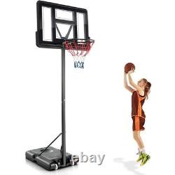 4.25-10 Feet Adjustable Basketball Hoop System with 44 Inch Backboard