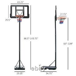 7.6-10' Portable Basketball Hoop for Outdoor Adult Use