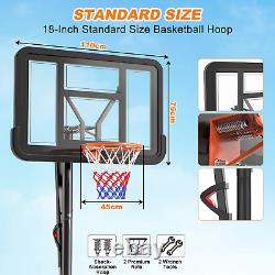 GIKPAL 44 Portable Basketball Hoop System, Height Adjustable 8.2-10FT with 44 S
