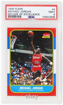 Michael Jordan Bulls 1996 Fleer Basketball (RC Card Image) #4 PSA 9 -New Label