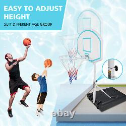 Portable Adjustable Basketball System Hoop Backboard Yard Outdoor Poolside Game