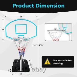 Portable Adjustable Basketball System Hoop Backboard Yard Outdoor Poolside Game