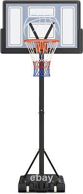 Portable Basketball Hoop System 10 FT Adjustable WithWheels Outdoor 44'' Backboard