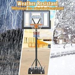 Portable Basketball Hoop System 10 FT Adjustable WithWheels Outdoor 44'' Backboard