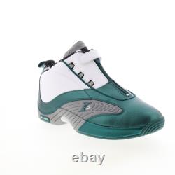 Reebok Answer IV GX6235 Mens Green Leather Zipper Athletic Basketball Shoes