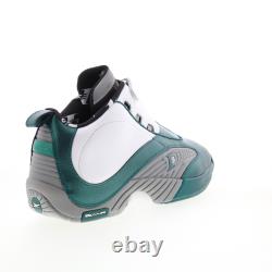 Reebok Answer IV GX6235 Mens Green Leather Zipper Athletic Basketball Shoes