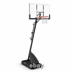 Spalding 54 Portable Basketball System Adjustable Hoop Backboard Angled Pole