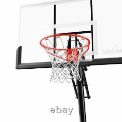 Spalding 54 Portable Basketball System Adjustable Hoop Backboard Angled Pole